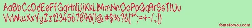 LostAtSeaGm Font – Red Fonts on Green Background