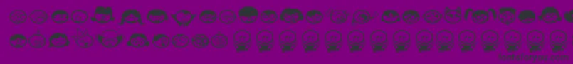 Fonte Chickabi – fontes pretas em um fundo violeta