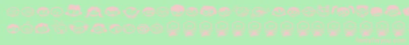 フォントChickabi – 緑の背景にピンクのフォント