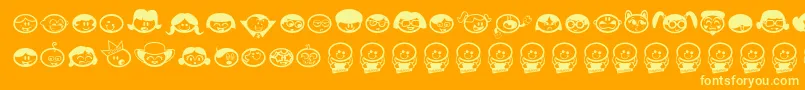 Chickabi Font – Yellow Fonts on Orange Background
