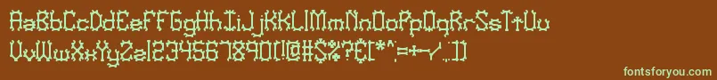 NymonakBrk Font – Green Fonts on Brown Background