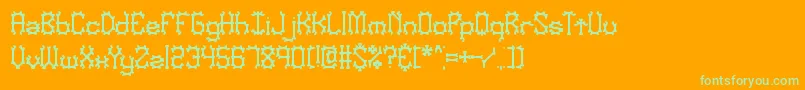 NymonakBrk Font – Green Fonts on Orange Background