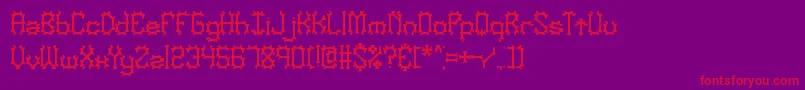 NymonakBrk-Schriftart – Rote Schriften auf violettem Hintergrund