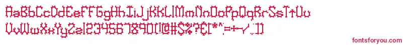 NymonakBrk Font – Red Fonts on White Background