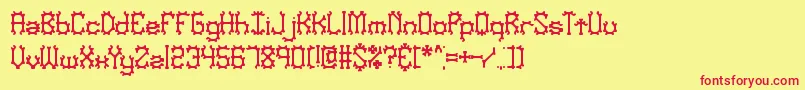 NymonakBrk Font – Red Fonts on Yellow Background