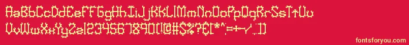 NymonakBrk Font – Yellow Fonts on Red Background