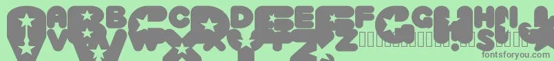CrystaluniverseRegular-Schriftart – Graue Schriften auf grünem Hintergrund