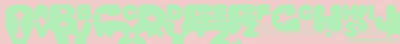 CrystaluniverseRegular Font – Green Fonts on Pink Background