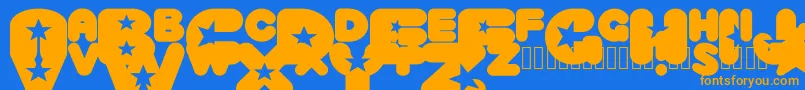 CrystaluniverseRegular Font – Orange Fonts on Blue Background