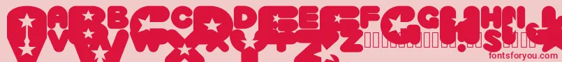 CrystaluniverseRegular Font – Red Fonts on Pink Background