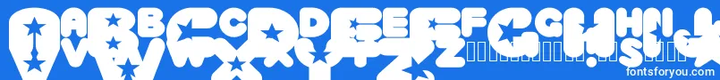 CrystaluniverseRegular Font – White Fonts on Blue Background