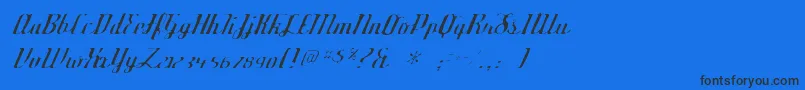 フォントDeftonestylusgaunt – 黒い文字の青い背景