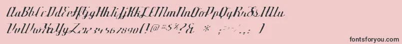 フォントDeftonestylusgaunt – ピンクの背景に黒い文字