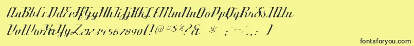 Deftonestylusgaunt-fontti – mustat fontit keltaisella taustalla