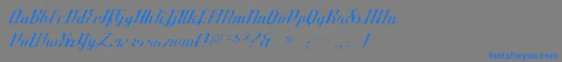 フォントDeftonestylusgaunt – 灰色の背景に青い文字