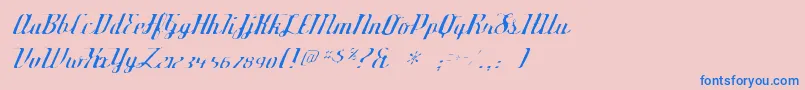 Fonte Deftonestylusgaunt – fontes azuis em um fundo rosa