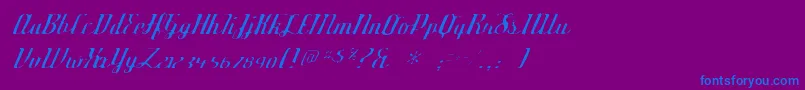 Deftonestylusgaunt-Schriftart – Blaue Schriften auf violettem Hintergrund