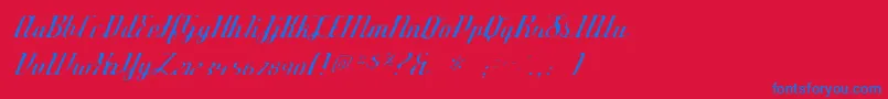 フォントDeftonestylusgaunt – 赤い背景に青い文字