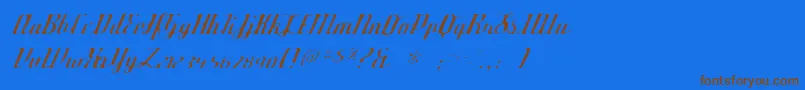 Шрифт Deftonestylusgaunt – коричневые шрифты на синем фоне