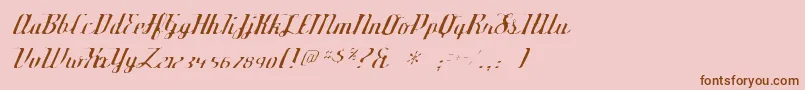 フォントDeftonestylusgaunt – ピンクの背景に茶色のフォント