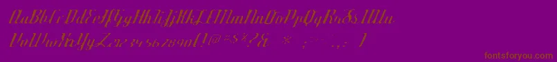 Czcionka Deftonestylusgaunt – brązowe czcionki na fioletowym tle