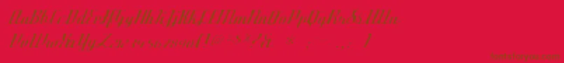 Deftonestylusgaunt-Schriftart – Braune Schriften auf rotem Hintergrund