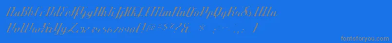 フォントDeftonestylusgaunt – 青い背景に灰色の文字