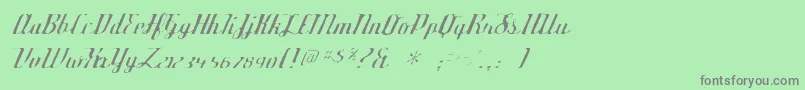 フォントDeftonestylusgaunt – 緑の背景に灰色の文字