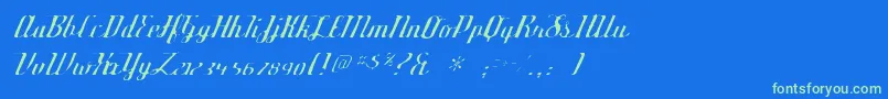 Deftonestylusgaunt-fontti – vihreät fontit sinisellä taustalla