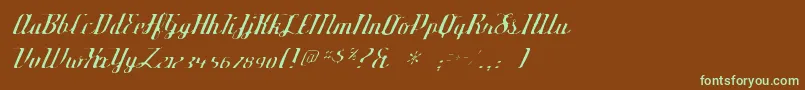 Deftonestylusgaunt Font – Green Fonts on Brown Background