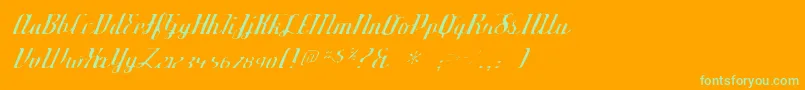 Deftonestylusgaunt Font – Green Fonts on Orange Background