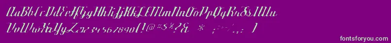 Шрифт Deftonestylusgaunt – зелёные шрифты на фиолетовом фоне