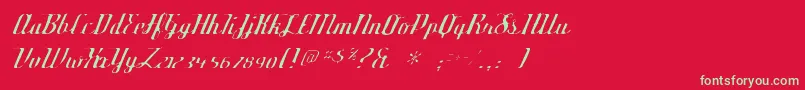 Шрифт Deftonestylusgaunt – зелёные шрифты на красном фоне