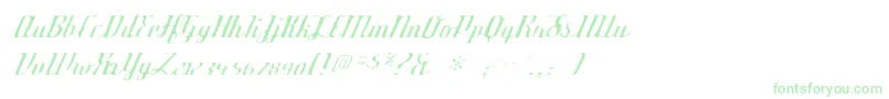 フォントDeftonestylusgaunt – 白い背景に緑のフォント