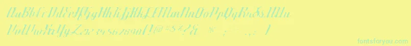 フォントDeftonestylusgaunt – 黄色い背景に緑の文字