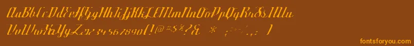Deftonestylusgaunt Font – Orange Fonts on Brown Background