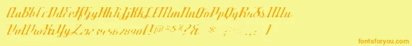 Deftonestylusgaunt-Schriftart – Orangefarbene Schriften auf gelbem Hintergrund