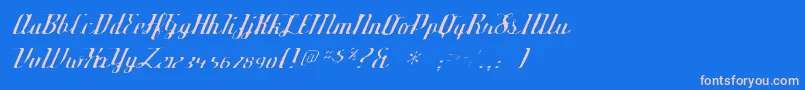 フォントDeftonestylusgaunt – ピンクの文字、青い背景
