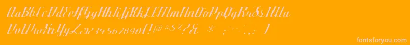 フォントDeftonestylusgaunt – オレンジの背景にピンクのフォント
