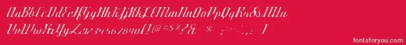 フォントDeftonestylusgaunt – 赤い背景にピンクのフォント