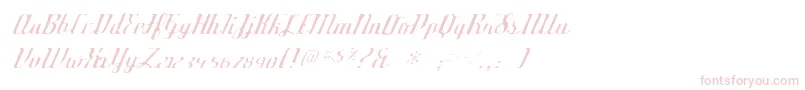 フォントDeftonestylusgaunt – 白い背景にピンクのフォント
