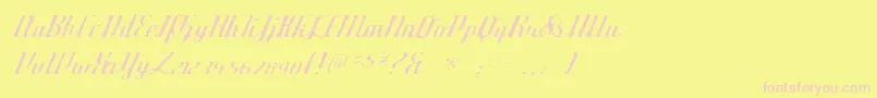 Deftonestylusgaunt Font – Pink Fonts on Yellow Background