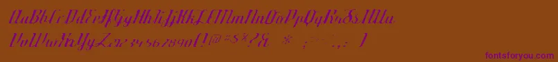 Deftonestylusgaunt-Schriftart – Violette Schriften auf braunem Hintergrund