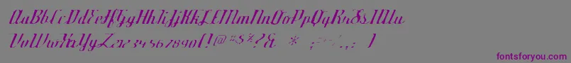 Deftonestylusgaunt-Schriftart – Violette Schriften auf grauem Hintergrund