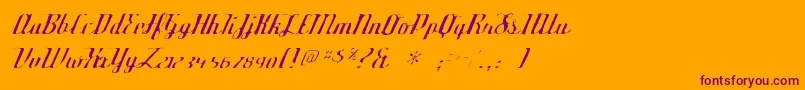 Deftonestylusgaunt-Schriftart – Violette Schriften auf orangefarbenem Hintergrund