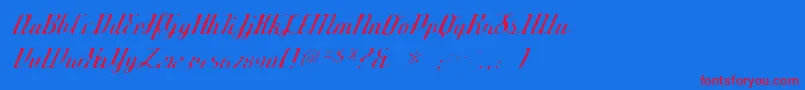 Deftonestylusgaunt-Schriftart – Rote Schriften auf blauem Hintergrund