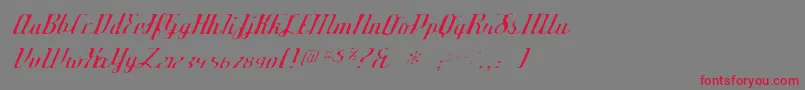 Шрифт Deftonestylusgaunt – красные шрифты на сером фоне