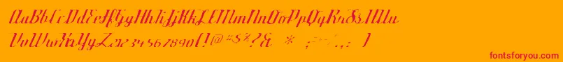 フォントDeftonestylusgaunt – オレンジの背景に赤い文字