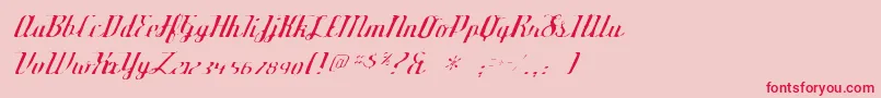 フォントDeftonestylusgaunt – ピンクの背景に赤い文字