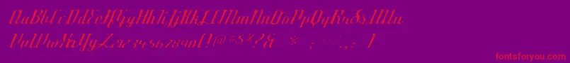 Deftonestylusgaunt-Schriftart – Rote Schriften auf violettem Hintergrund